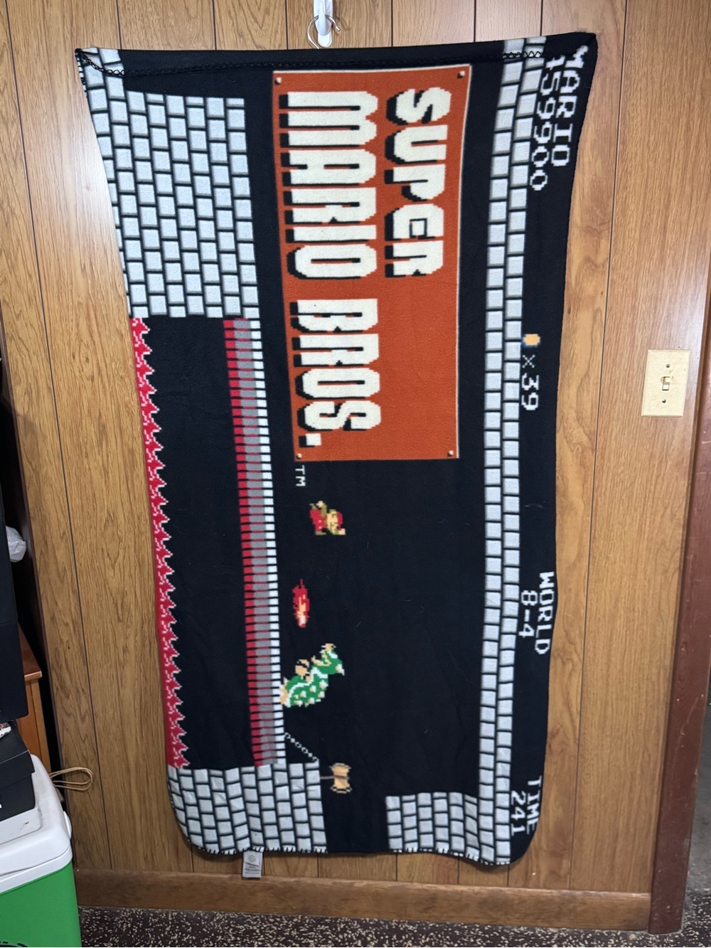 Super Mario Bros. Throw Blanket - Black &‎ Red 30.5” Wide x 60.5” Long